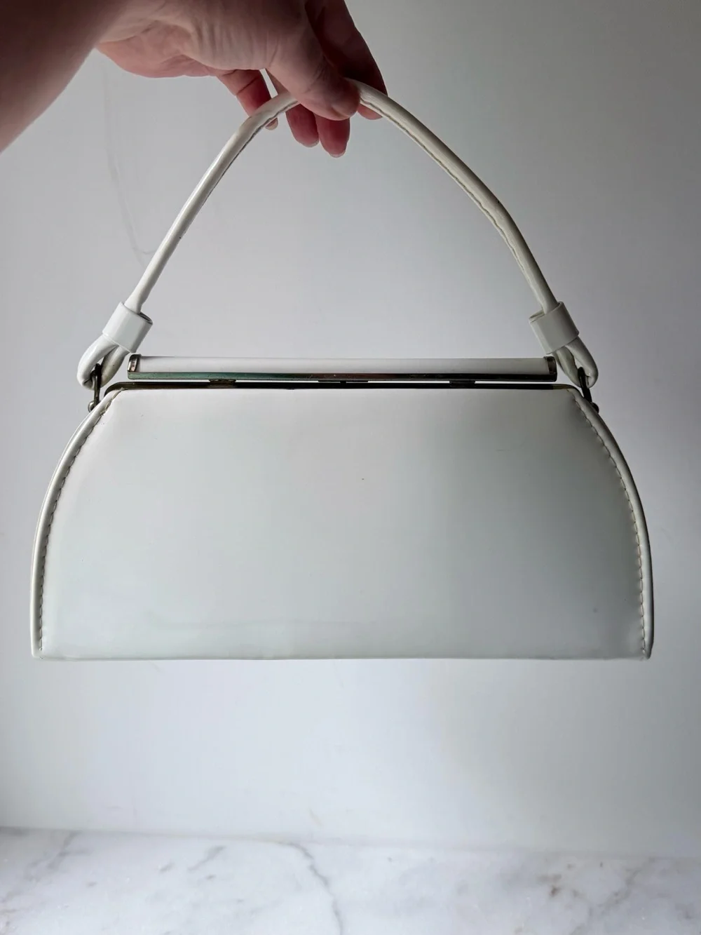 Vintage Classic White Top-Handle Women's Bag by Aetna USA.
